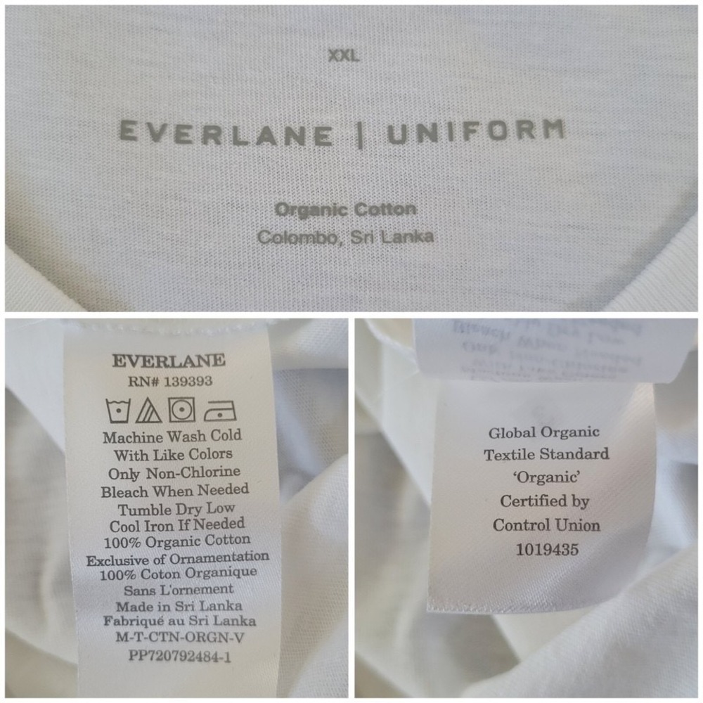 NWOT Everlane Uniform Mens Size XXL White V-Neck Organic Cotton Short Sleeve Tee - Picture 5 of 6